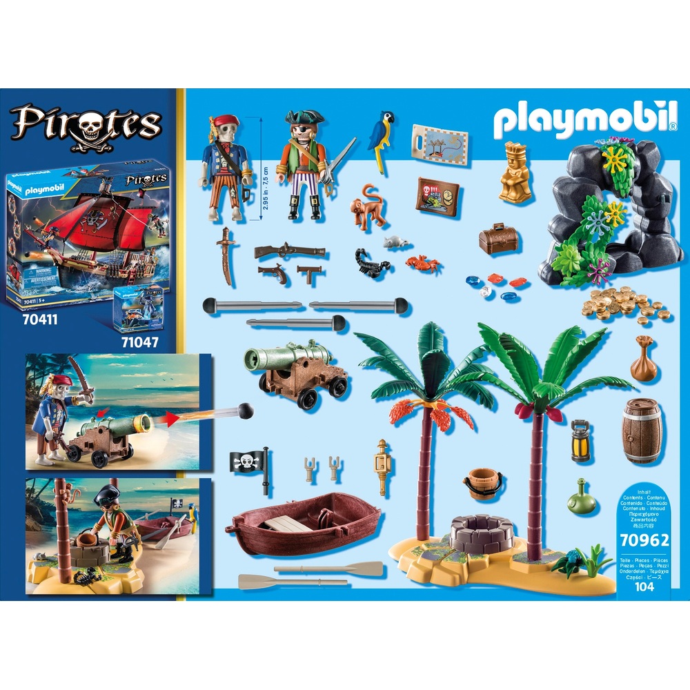 PLAYMOBIL Pirates 70962 Piratenschatzinsel Skelett Set | Smyths Toys