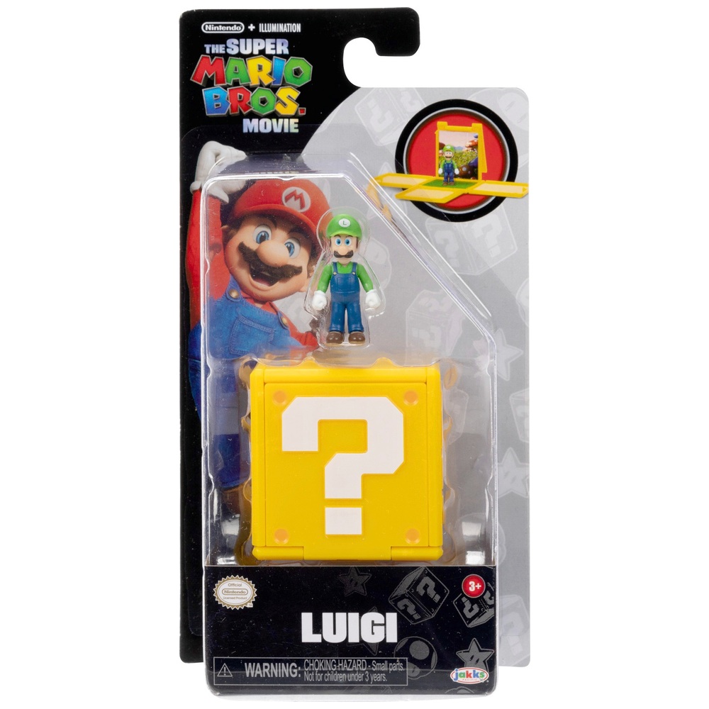 Super Mario Bros Movie 3cm Luigi Mini Figure With Question Block L