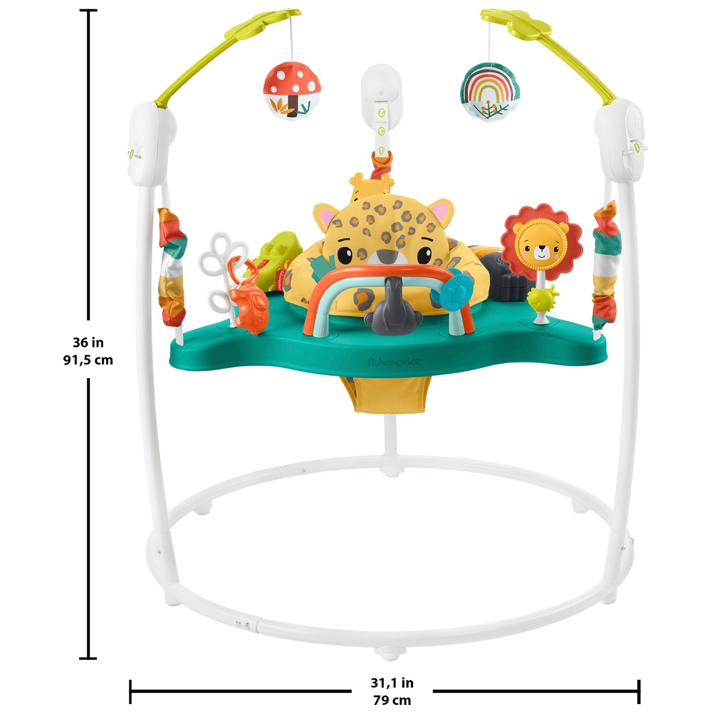 Fisher-Price Rainforest Jumperoo Baby Activity Center With Sounds & Music  Jump