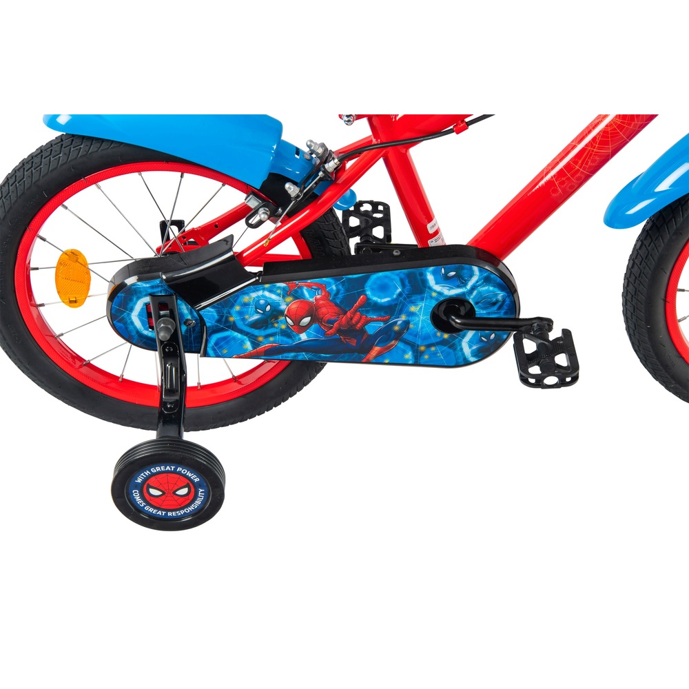fort meer en meer Beringstraat 16 inch kinderfiets Spider-Man met zijwieltjes rood | Smyths Toys Nederland
