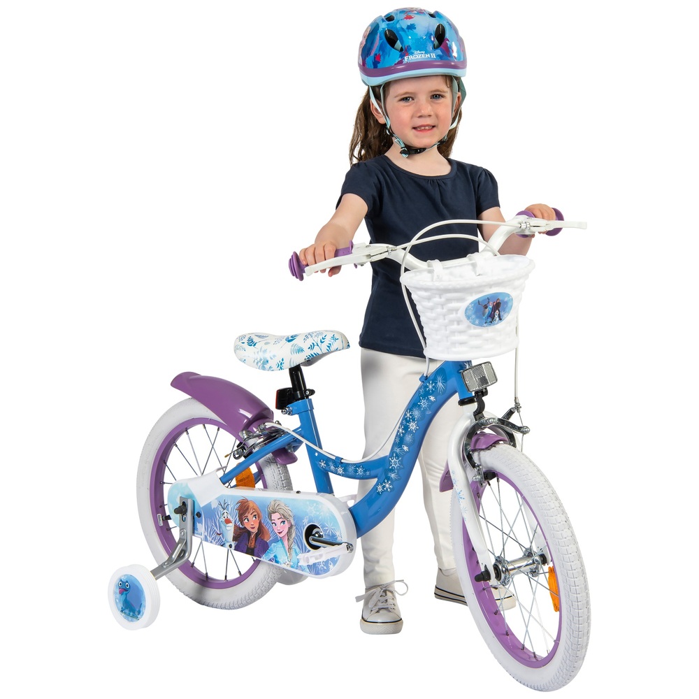 La Reine Des Neiges Vélo 16 + Casque - Enfant Fille - Bleu Et Blanc à Prix  Carrefour