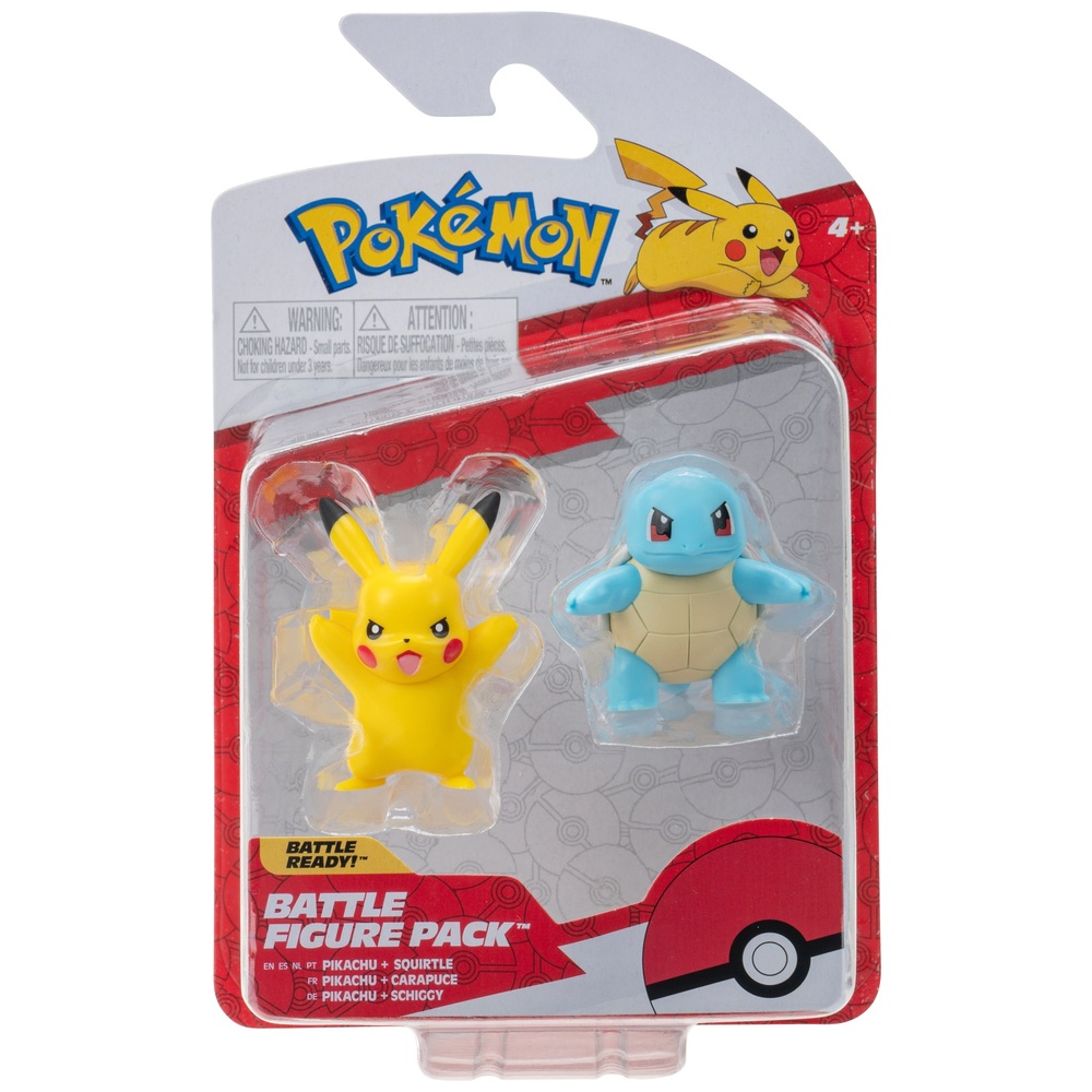 Pokémon Kanto Pikachu and Squirtle Battle Figure 2 Pack | Smyths Toys UK