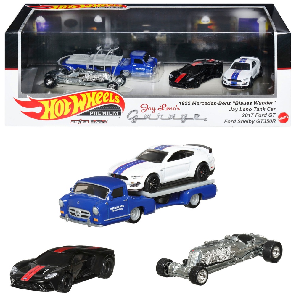 Hot Wheels - Pack Premium Collector 4 Véhicules Jay Leno