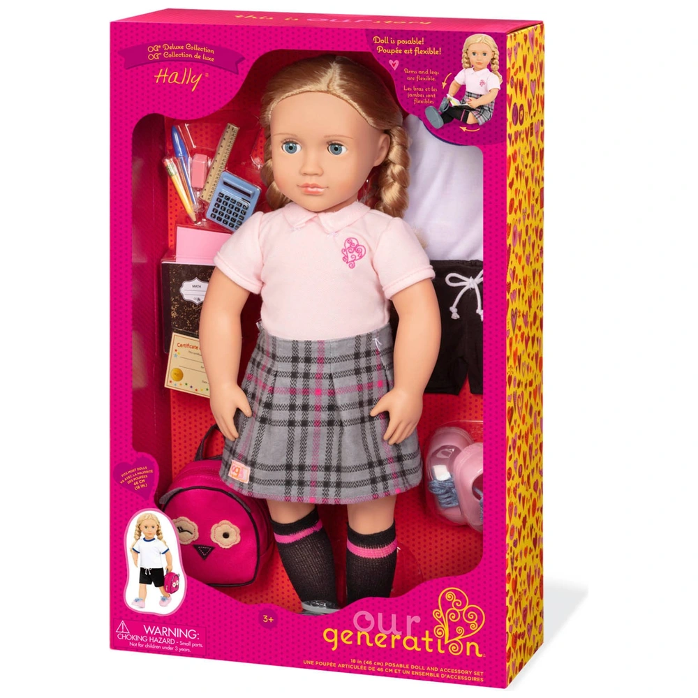 Our Generation Deluxe School Girl Hally Doll Smyths Toys UK