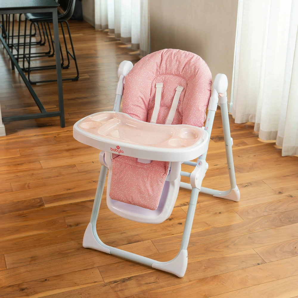 Babylo Hi Lo Convertible High Chair Pink Speckle Smyths Toys Ireland