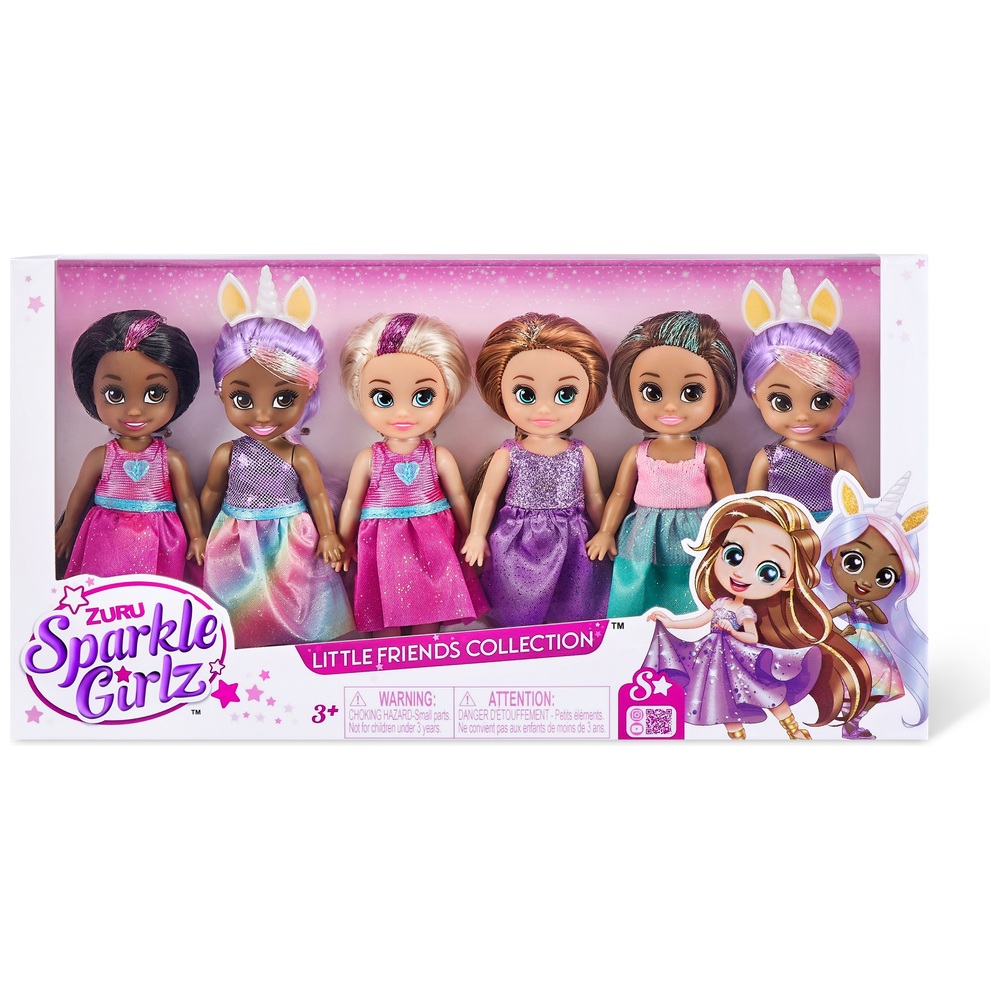 Sparkle Girlz Little Friends Set of 10 Dolls by ZURU (assortment/style may  vary) 