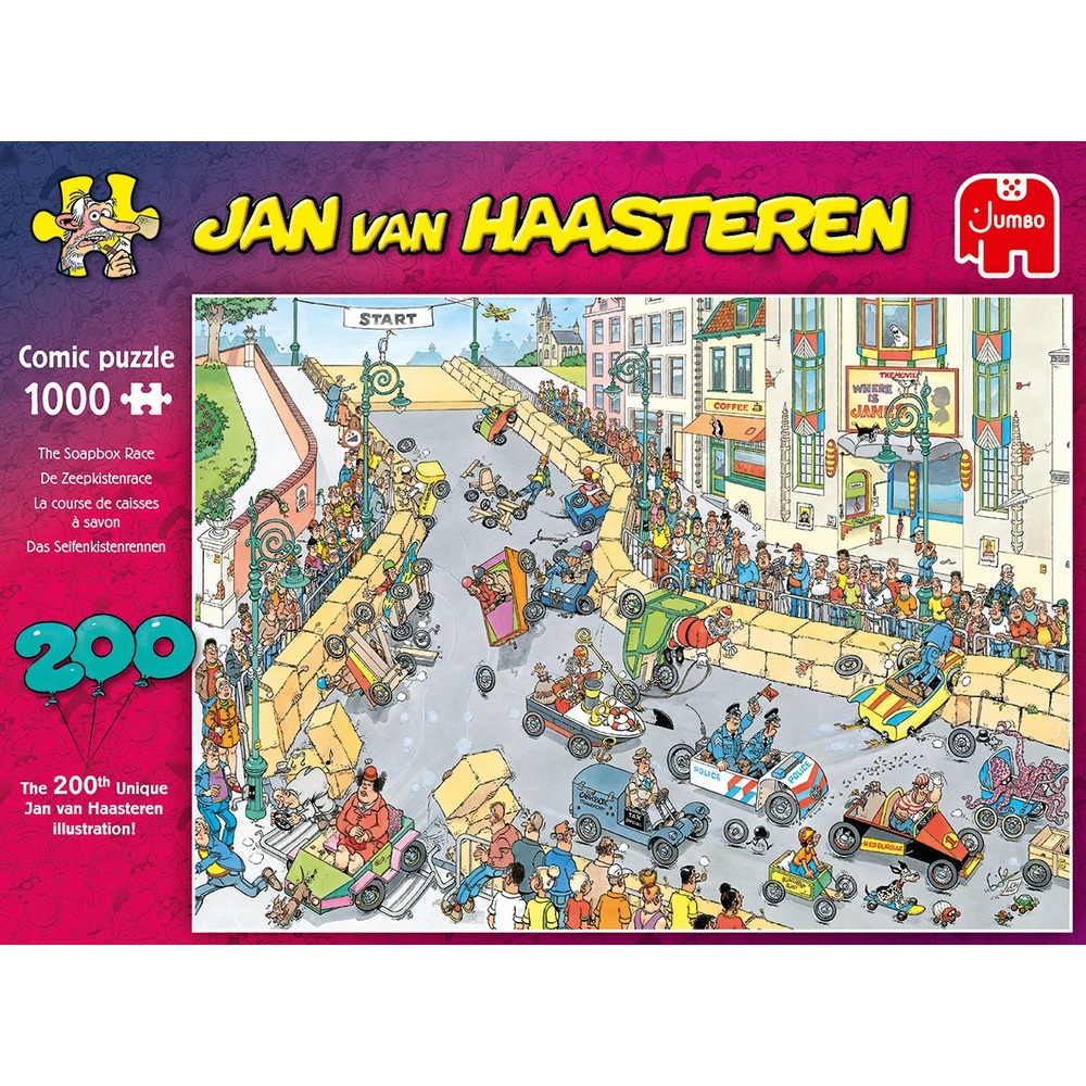 plak stem donderdag Jan van Haasteren 200ste Legpuzzel Zeepkisten Race 1000 stukjes Puzzel |  Smyths Toys Nederland
