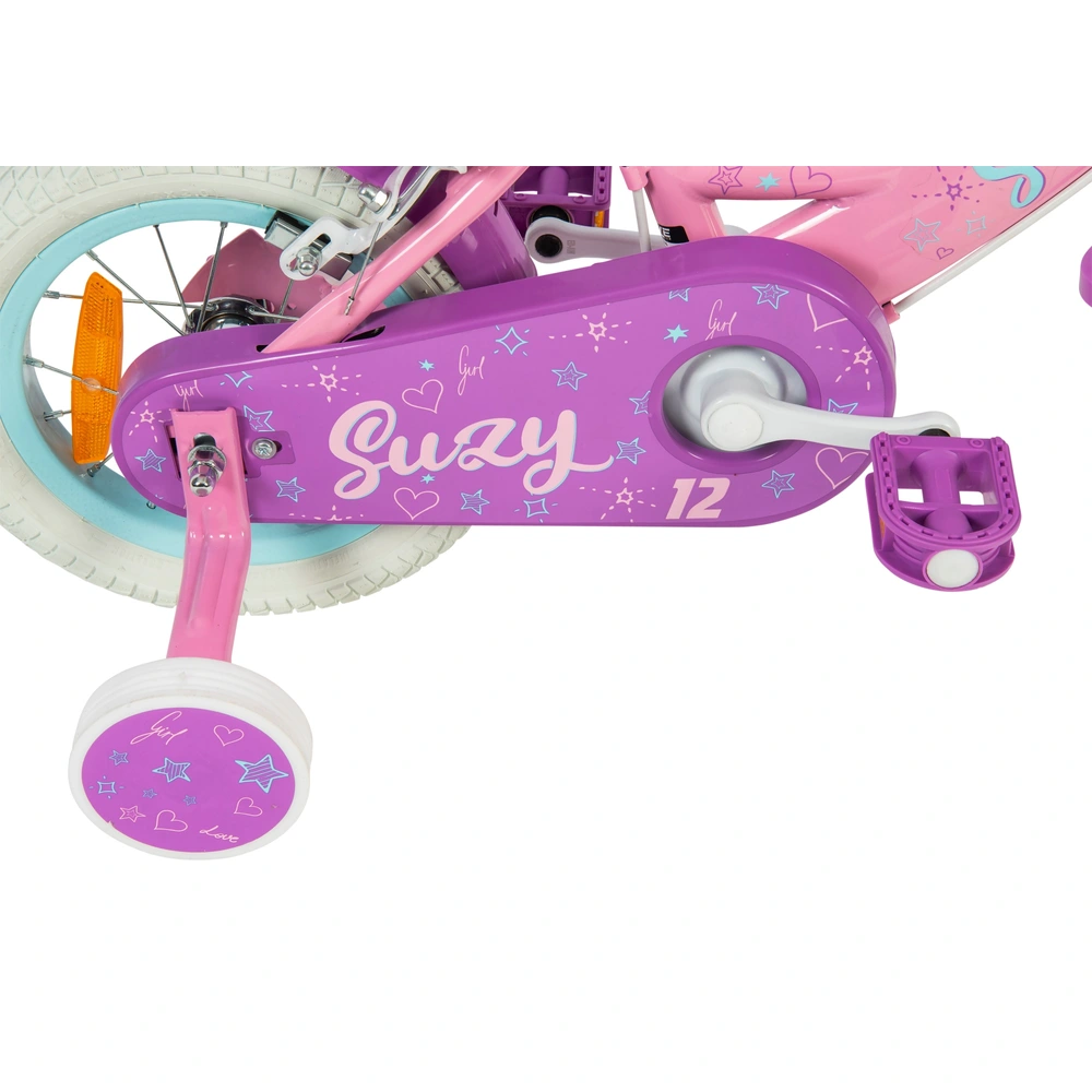 12 Zoll Kinderfahrrad Suzy mit Stützrädern rosa | Smyths Toys Schweiz
