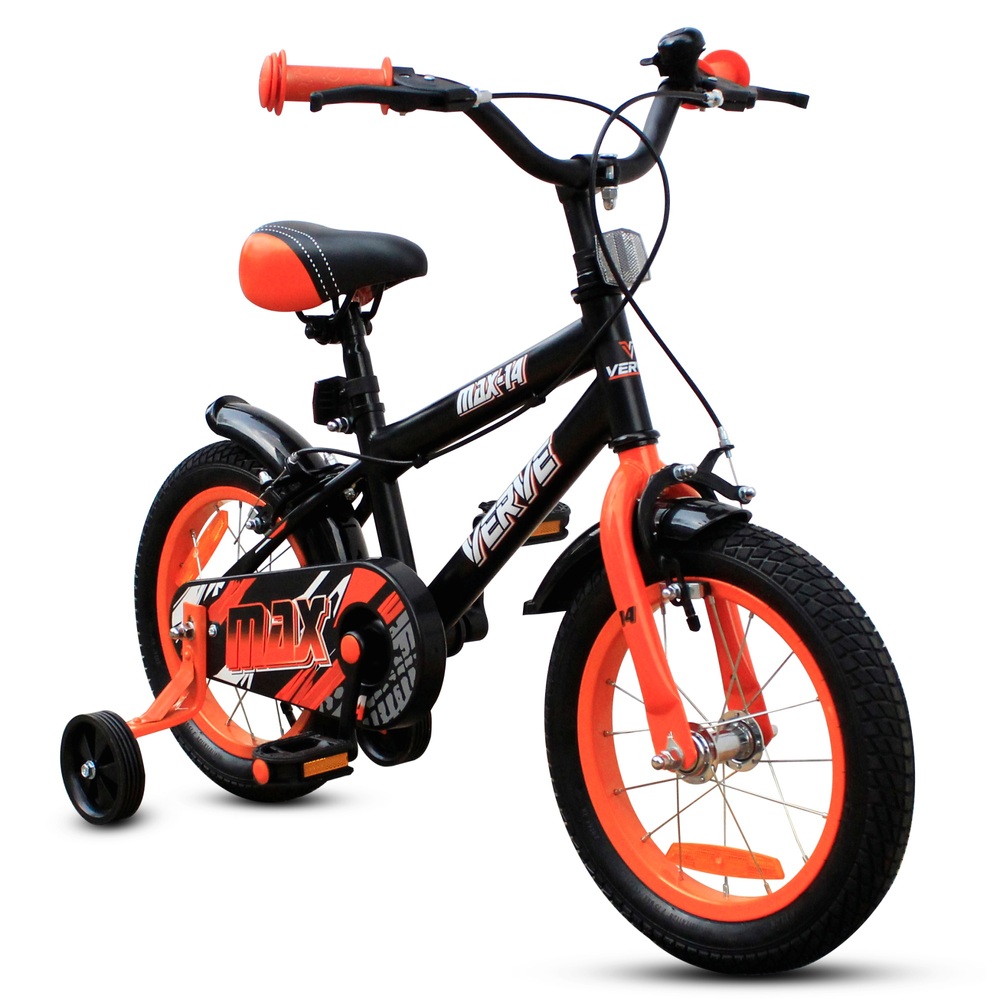 kwaliteit Interpersoonlijk Conciërge 14 Inch Kinderfiets Verve Max met Zijwieltjes oranje/zwart | Smyths Toys  Nederland