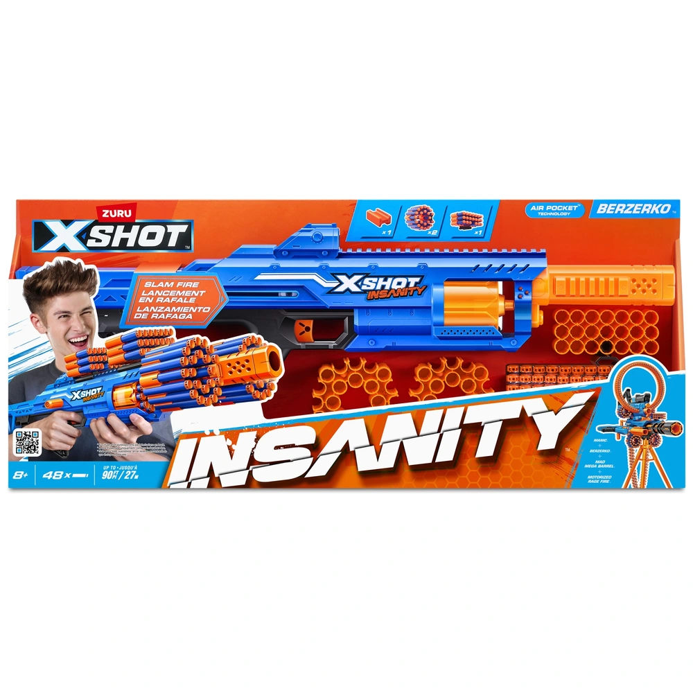XSHOT - Blaster Insanity Berzerko avec 48 Fléchettes
