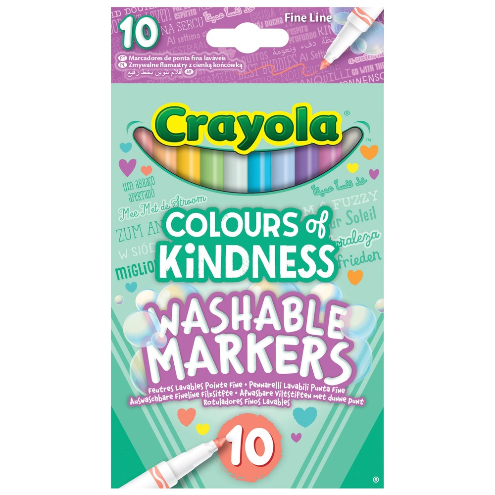 Crayola Colours of Kindness 10 Pack Washable Fine Line Markers | Smyths  Toys Ireland