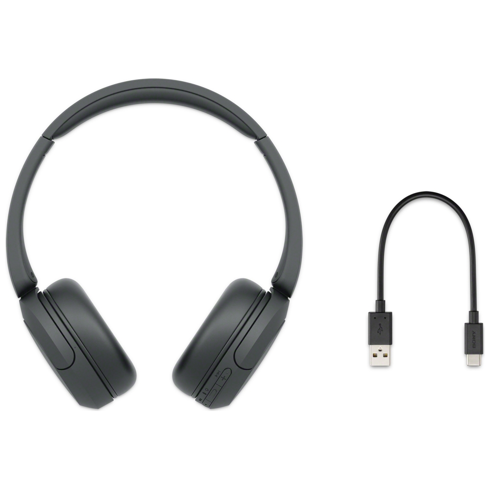 Sony WH-CH520 Compact Easy Carrying Wireless Bluetooth On-Ear Headphones  (Black) Bundle with Knox Gear Metal Headphone Stand (2 Items)