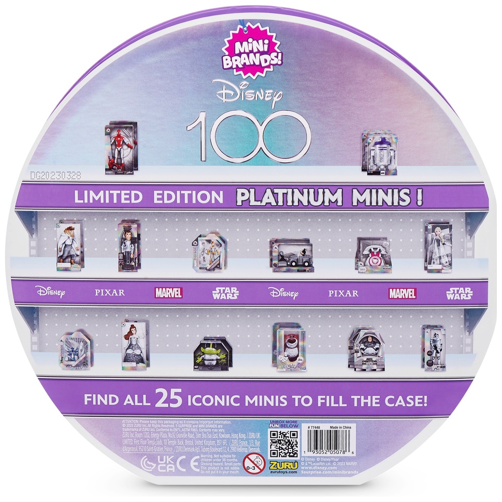 Coffret de collectionneur de Mini Brands Disney 100 platine avec 2 Minis  exclusifs par Zuru
