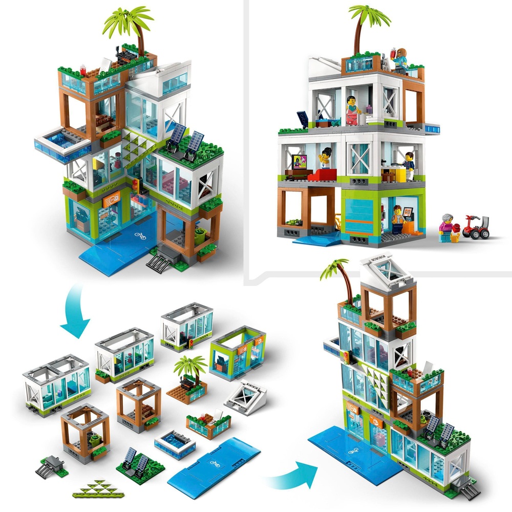 LEGO City 60365 Apartment Building Modular Construction Set | Smyths ...