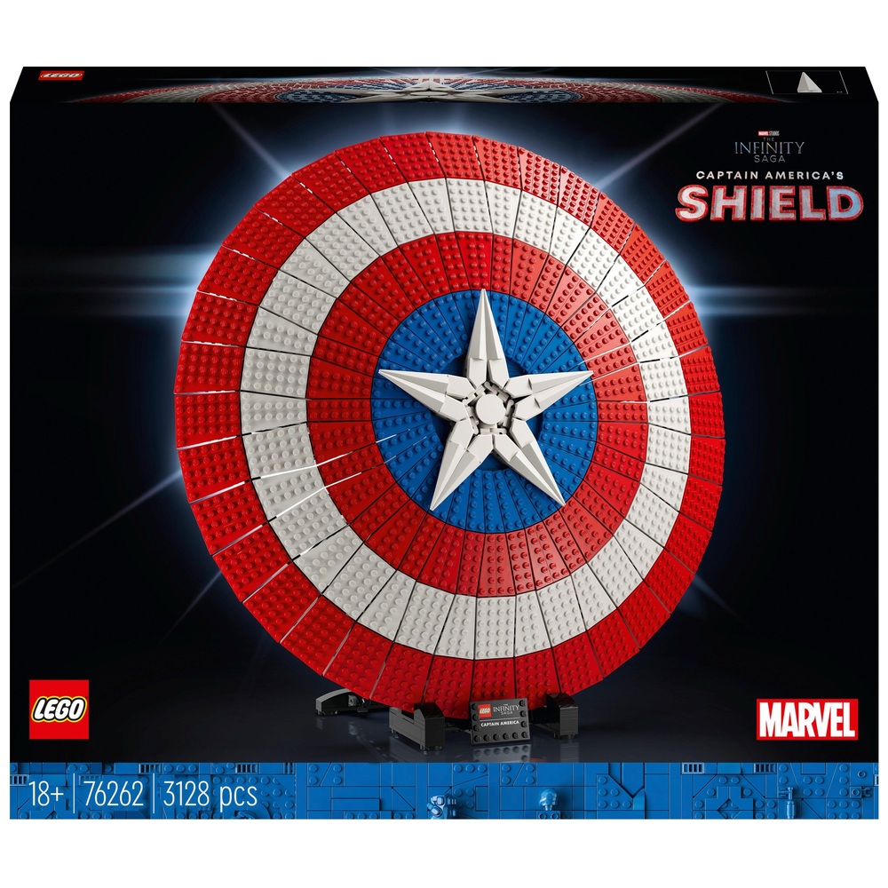 Optimistisk Do med undtagelse af LEGO Marvel 76262 Captain America's Shield Avengers Set | Smyths Toys UK