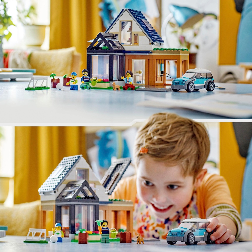 LEGO City 60398 Family House and Electric Car Toy Playset | Smyths Toys UK