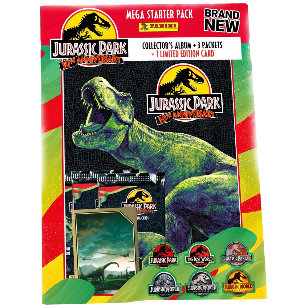 Jurassic World Anniversary Trading Card Collection Mega Starter Pack ...