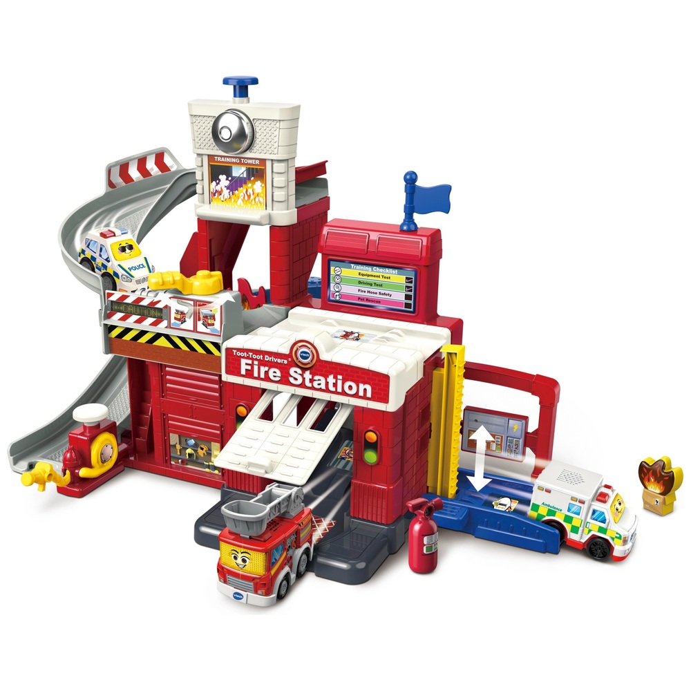 VTech - TUT TUT Copains - Super Fire Station Truck, Ladder, Truck,  Helicopter - 1/5 Years - FR Version