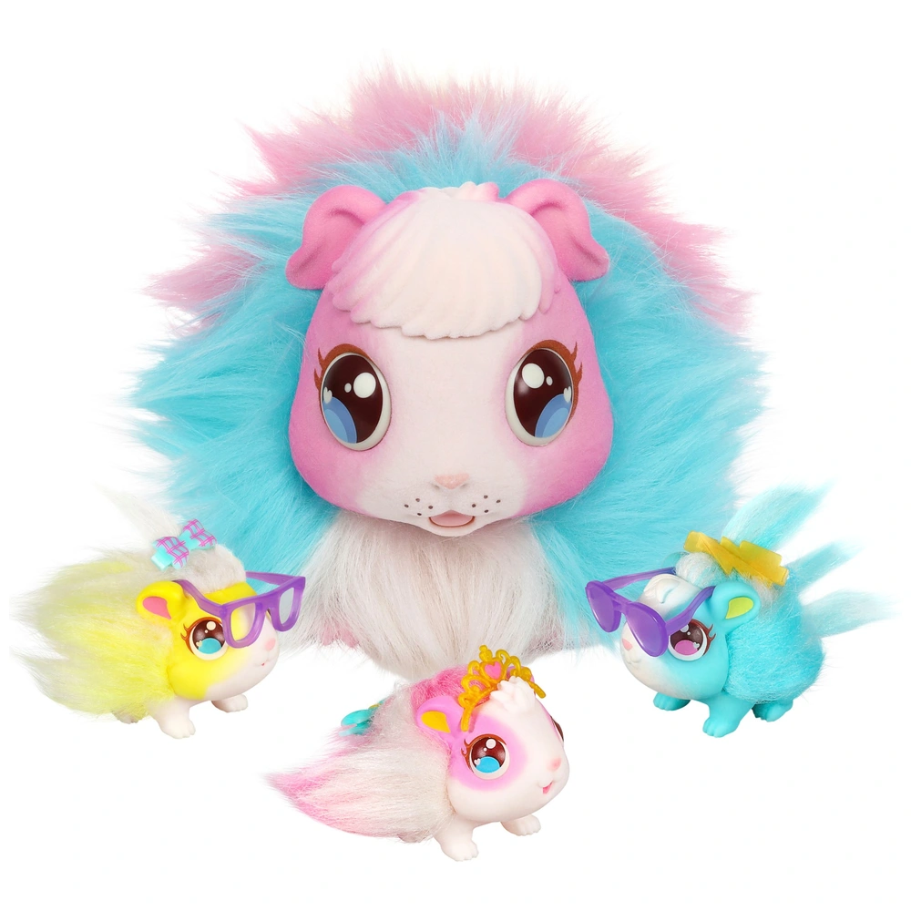 Mama Surprise Little Pets Mama Surprise - Cochon D'Inde Interactif Avec 3 Bébés Surprises - Pelage Doux - Plus De 20 Sons - Dès 4 Ans Little Live Pets