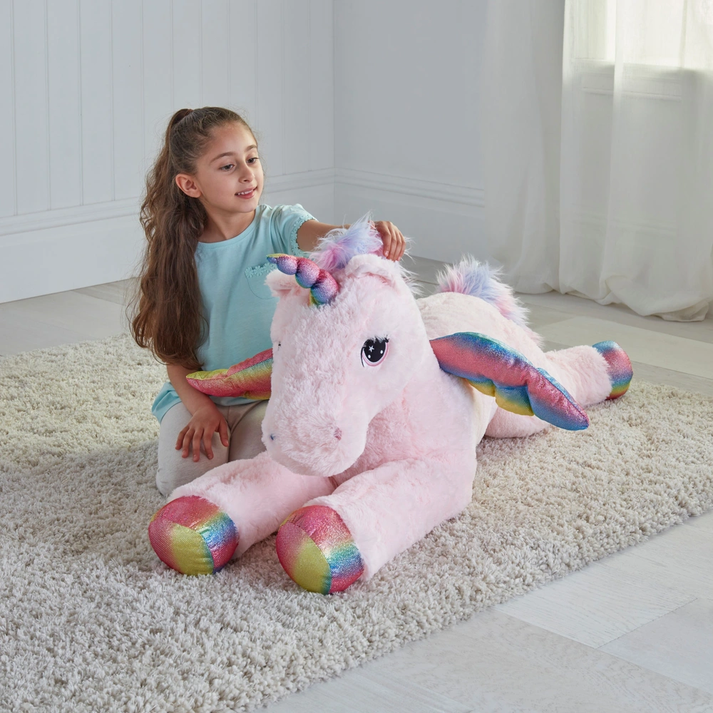 Faye the Pink Rainbow Unicorn Soft Toy 120cm Smyths Toys UK