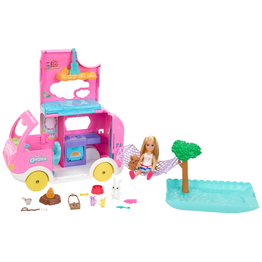 Barbie Club Chelsea 2-in-1 Camper Playset with 2 Pets
