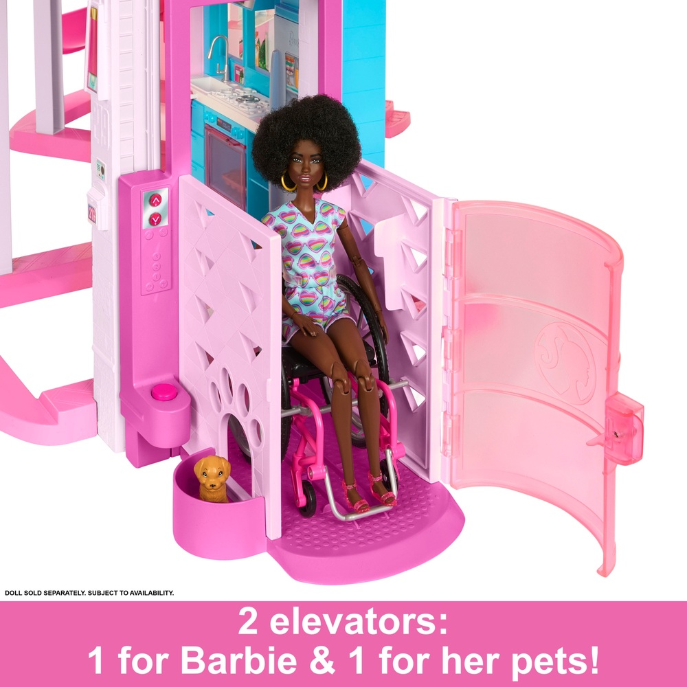 Barbie 60th Celebration DreamHouse Playset (3.75 ft) with 2 Exclusive  Dolls, Car, Pool, Slide, Elevator, Lights & Sounds, 100+ Pieces, 3 Year  Olds 