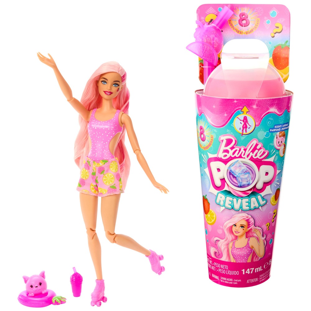 Barbie Doll Pop Reveal Fruit Strawberry Lemonade | Smyths Toys Ireland