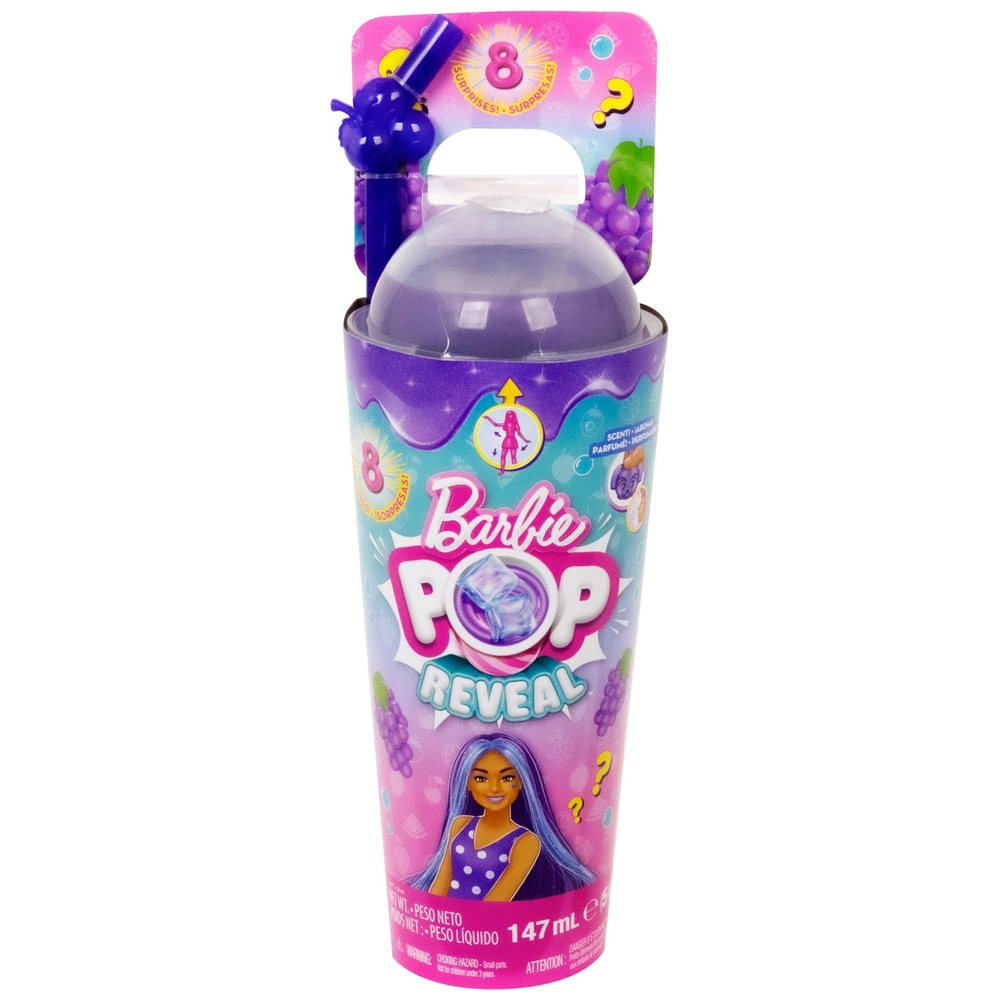 Barbie Pop Reveal Fruit Series - Grape Fizz Scented Doll & Surprises ...