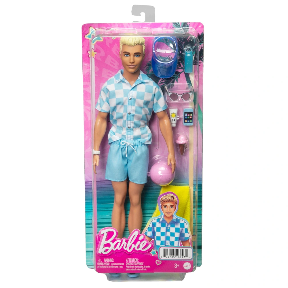 Barbie Poupée Ken avec Tenue et Accessoires de Plage