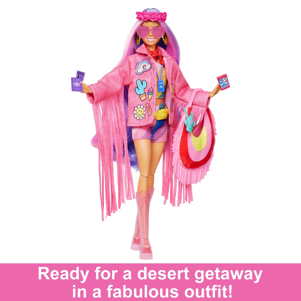 travel barbie doll with desert fashion