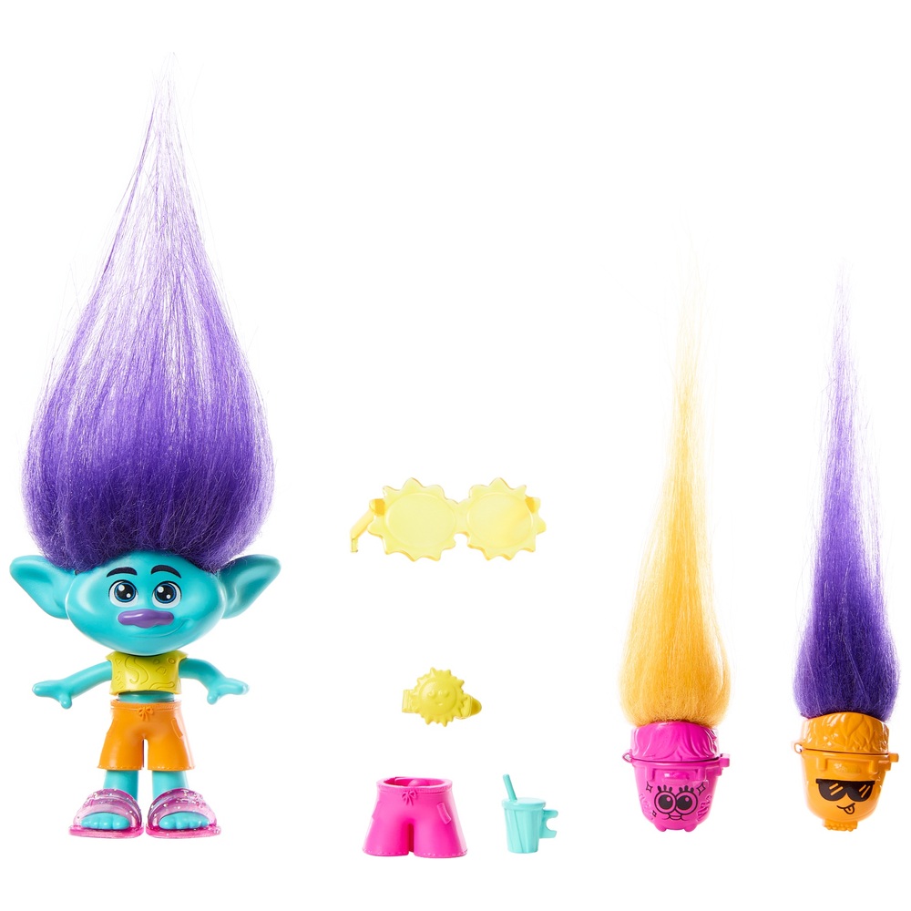 Trolls 3 Band Together Hair Pops Branch Small 10cm Doll | Smyths Toys UK