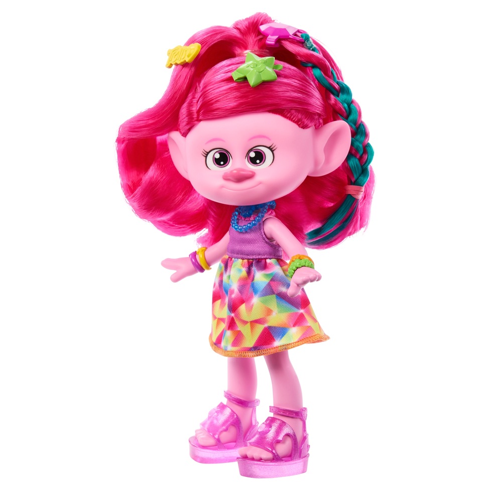 Trolls 3 Band Together Hair-Tastic Queen Poppy Fashion Doll | Smyths ...