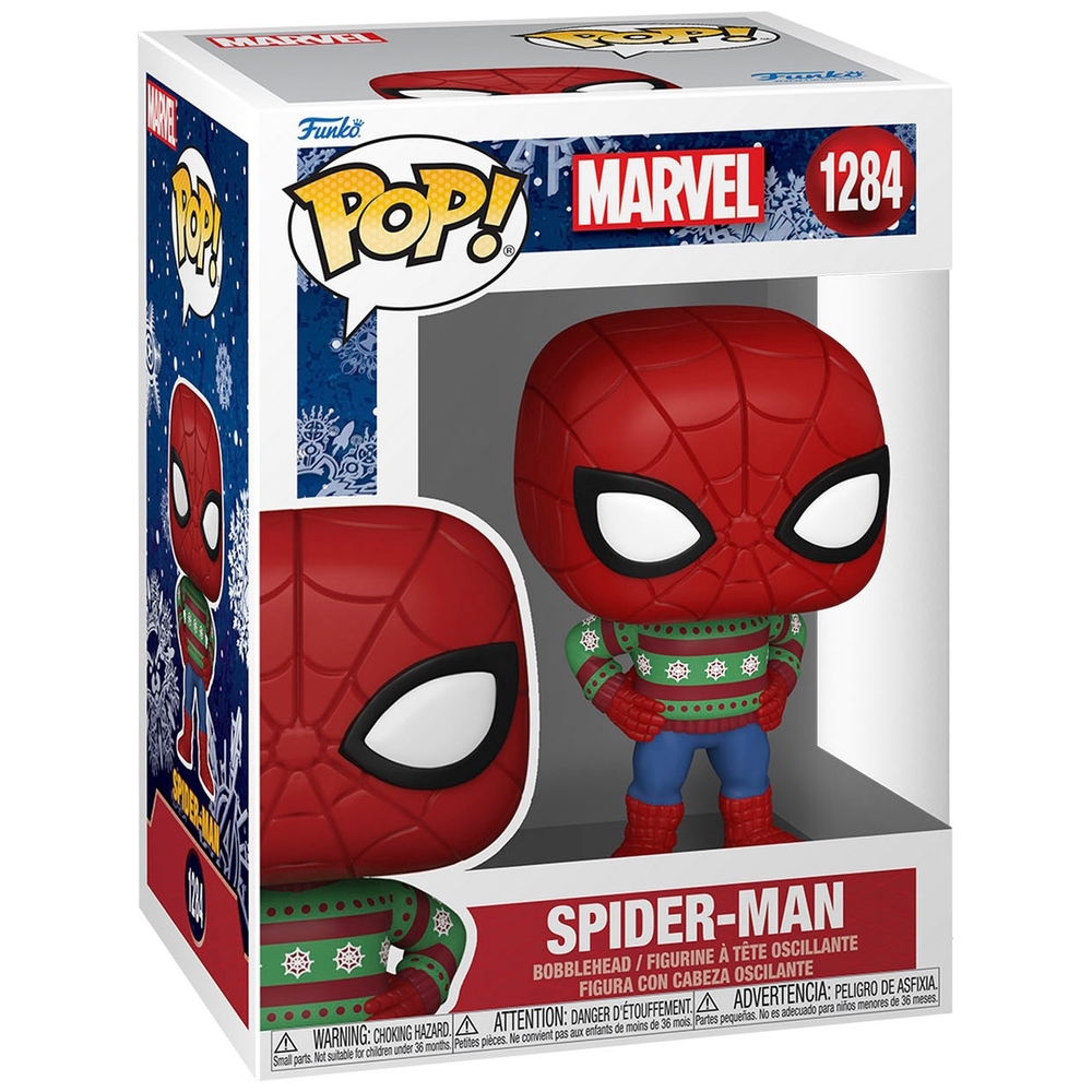 POP Vinyl Marvel 1284 Spider Man Holiday Edition Smyths Toys UK