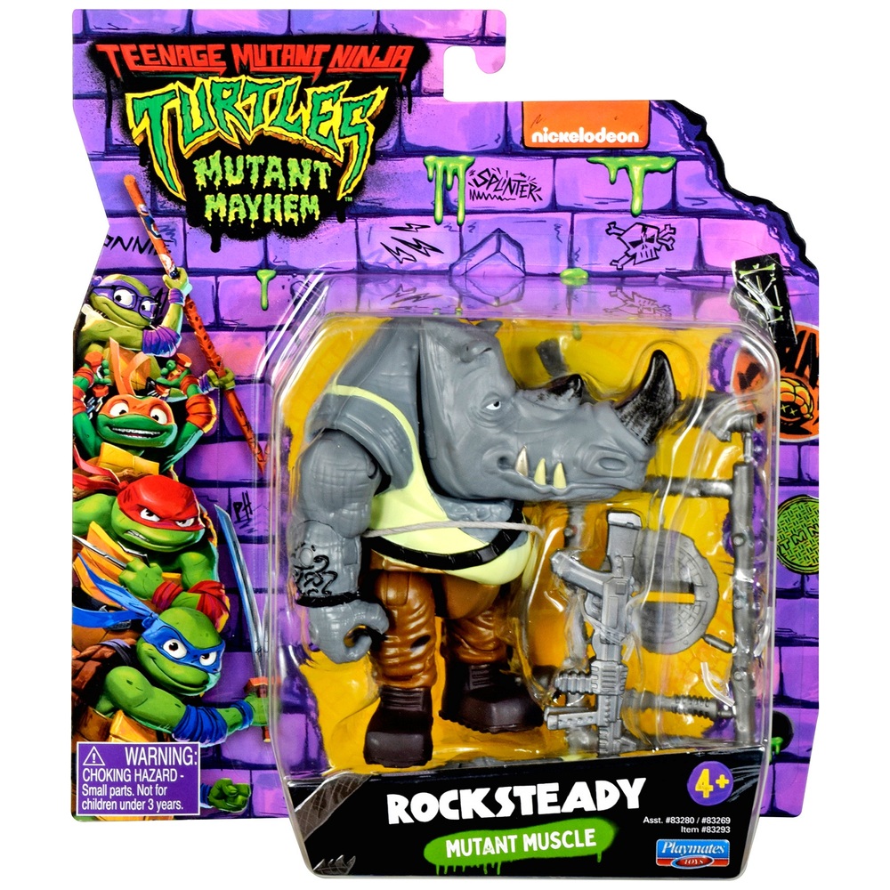 Teenage Mutant Ninja Turtles Mutant Mayhem Figure - Rocksteady | Smyths ...