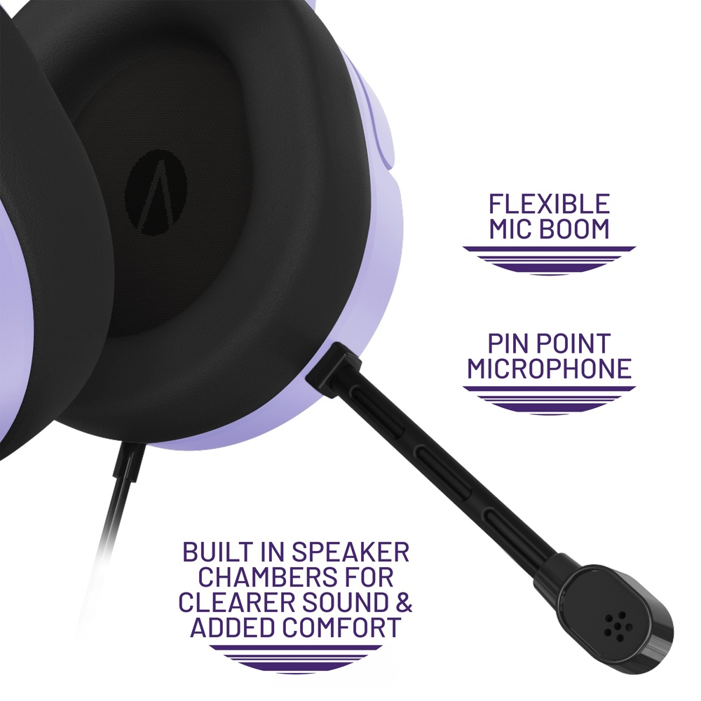 Gaming headphones purple hot sale