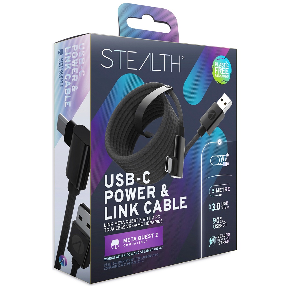 Stealth USB-C Power & Link Cable for Meta Quest 2 - 5m