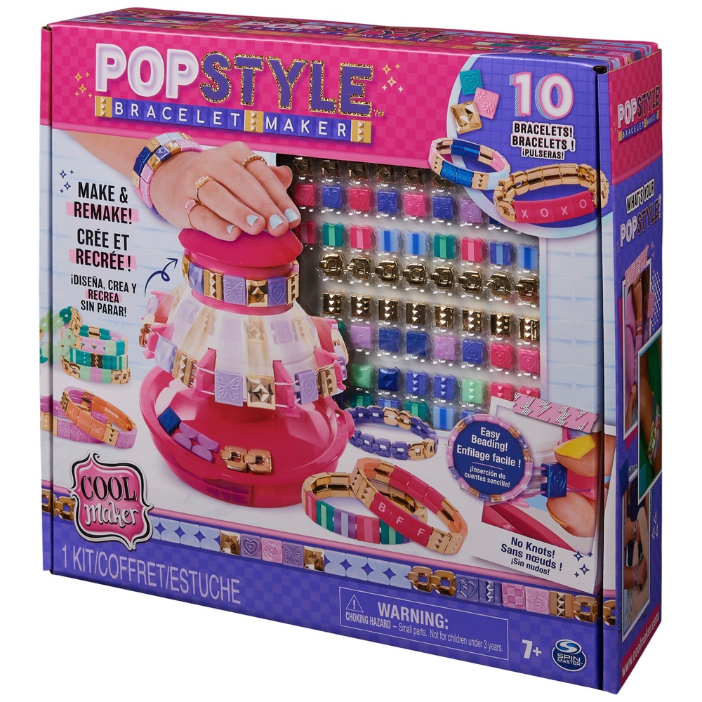 Cool Maker PopStyle Bracelet Maker, 170 Stylish Beads, 10 Bracelets,  Storage, Friendship Bracelet Making Kit, DIY Arts and Crafts
