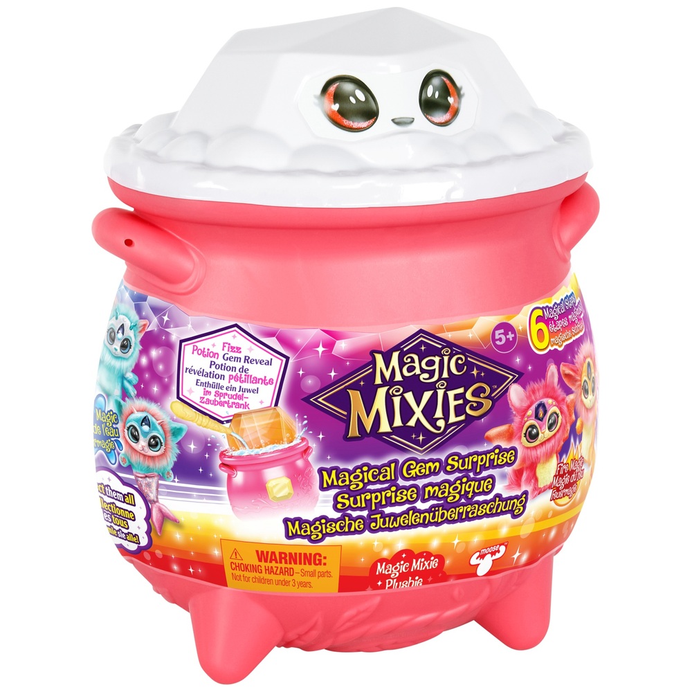 Magic Mixies Magical Gem Surprise Fire Magic Cauldron - Reveal a  Non-Electronic Mixie Plushie and Magic Ring with a pop up Reveal from The  Fizzing