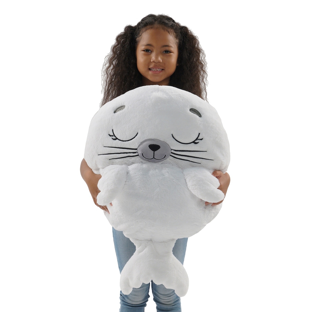 Happy Nappers White Seal Large 2 in 1 Sleeping Bag & Plush Toy Smyths