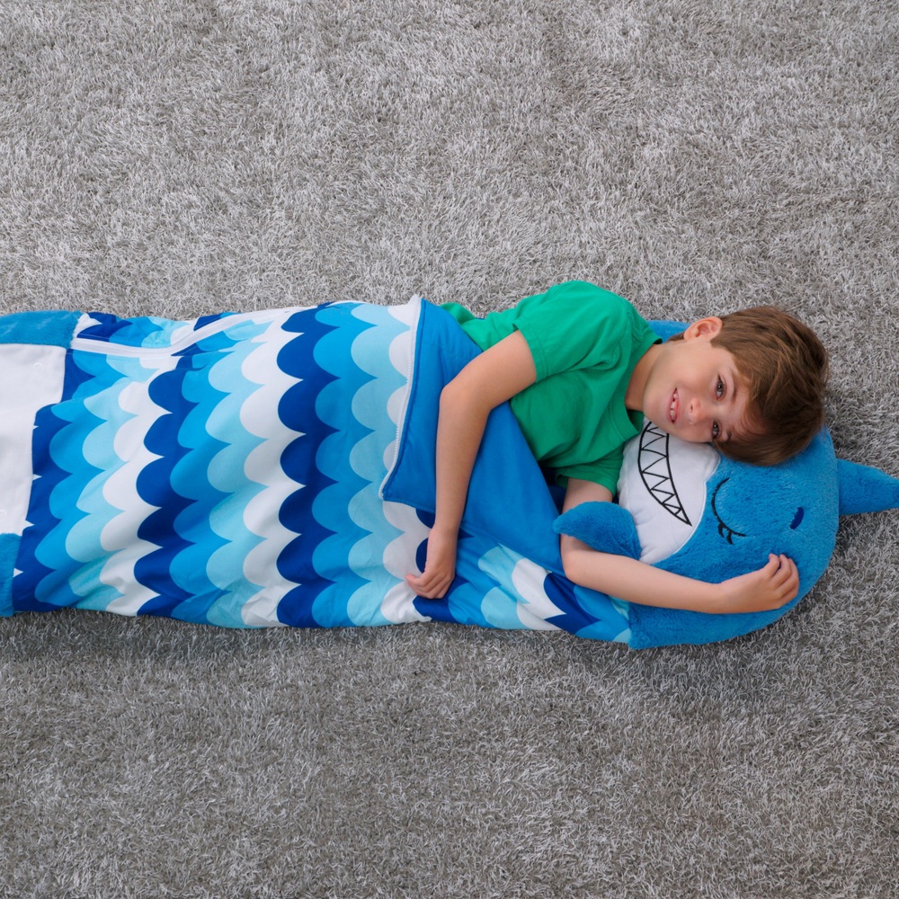 Happy Nappers Blue Shark 2in1 Large Plush Sleeping Bag Smyths Toys