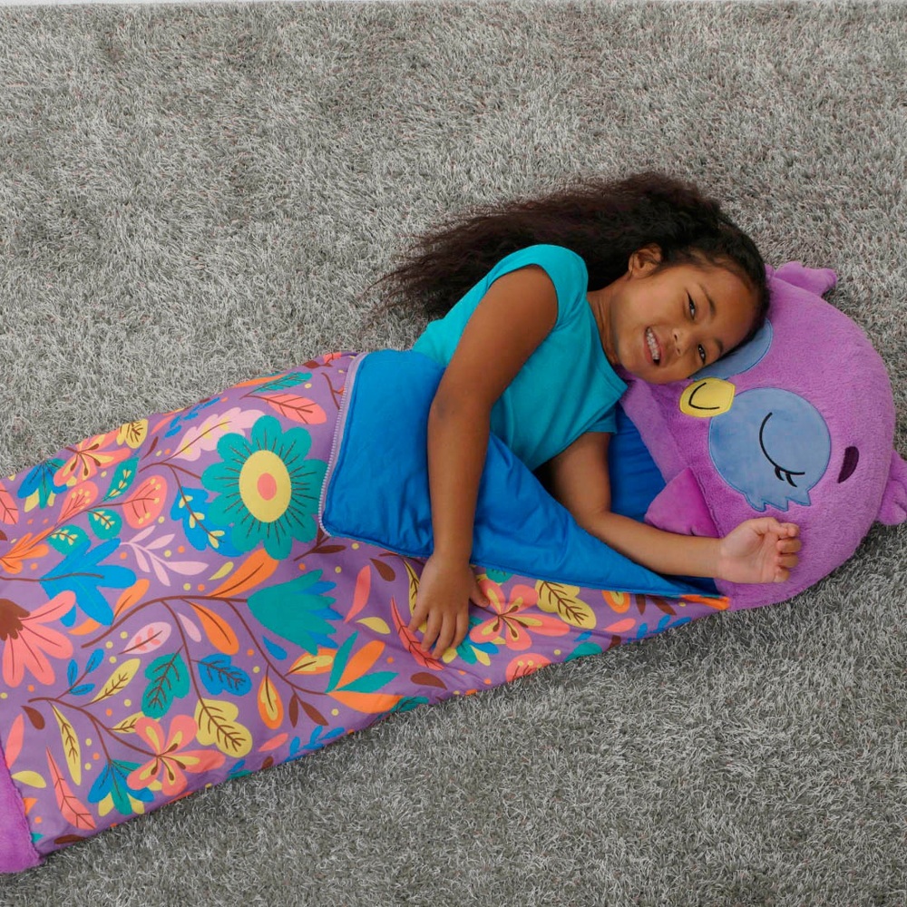 Happy Nappers Purple Owl 2-in-1 Large Plush Sleeping Bag | Smyths Toys UK