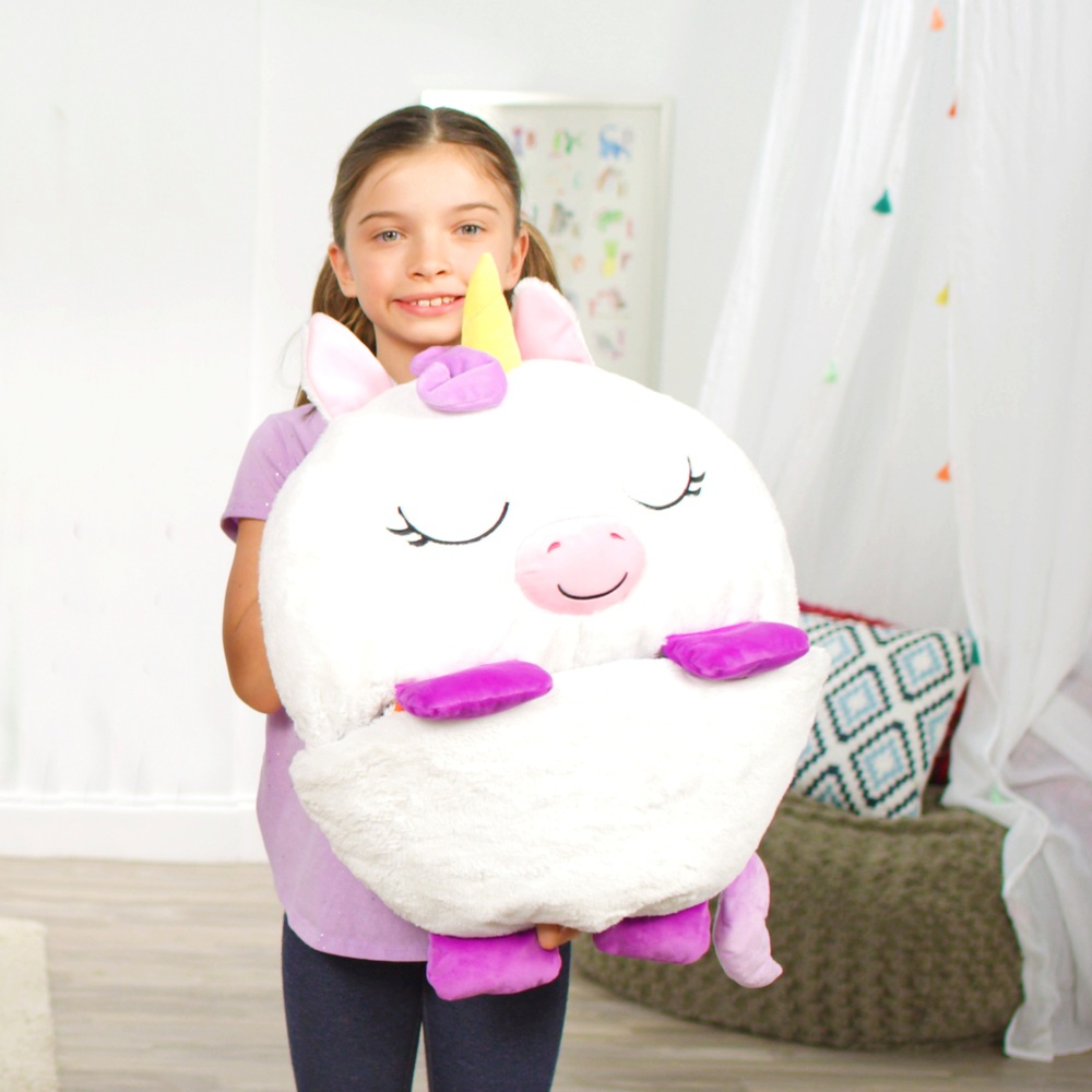 Happy Nappers White Unicorn 2in1 Large Plush Sleeping Bag Smyths