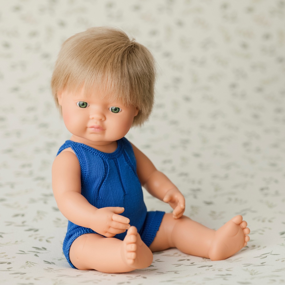 Miniland 38cm Educational Boy Doll Dark Blonde Smyths Toys UK