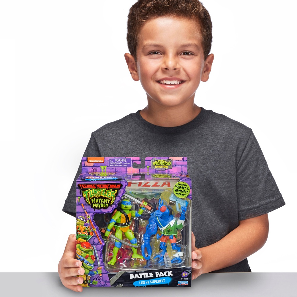 Teenage Mutant Ninja Turtles Mutant Mayhem Leonardo Vs Superfly Action Figures Smyths Toys Uk
