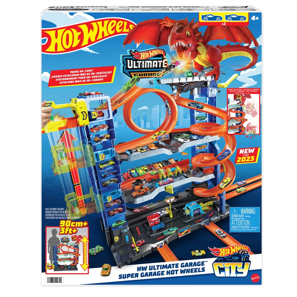 ミニカー Hot Wheels Ultimate Garage Hot Wheels City Bahn Ultimate Garage mit Autos 1:64 | Smyths Toys