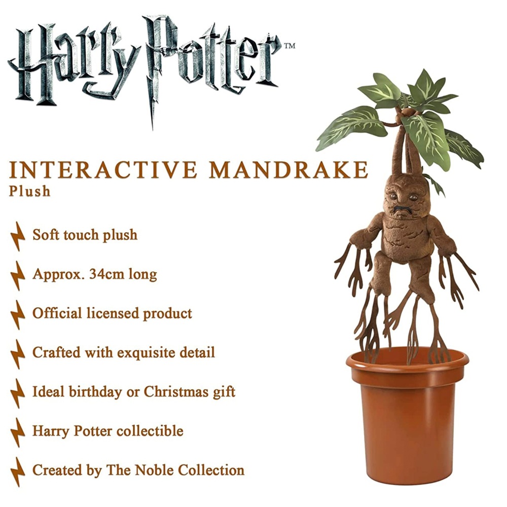 Wizarding World Harry Potter Mandrake Interactive Plush with Pot ...