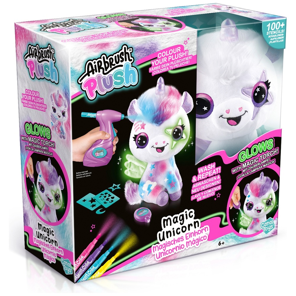 New Surprise Doll Real Airbrush Plush Airbrush Plush Doll Puppy Unicorn Toy  DIY Dye Spray