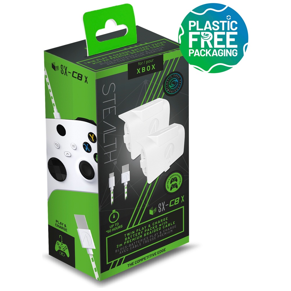 Stealth SXC8X Twin Rechargeable Battery Pack for Xbox White Smyths
