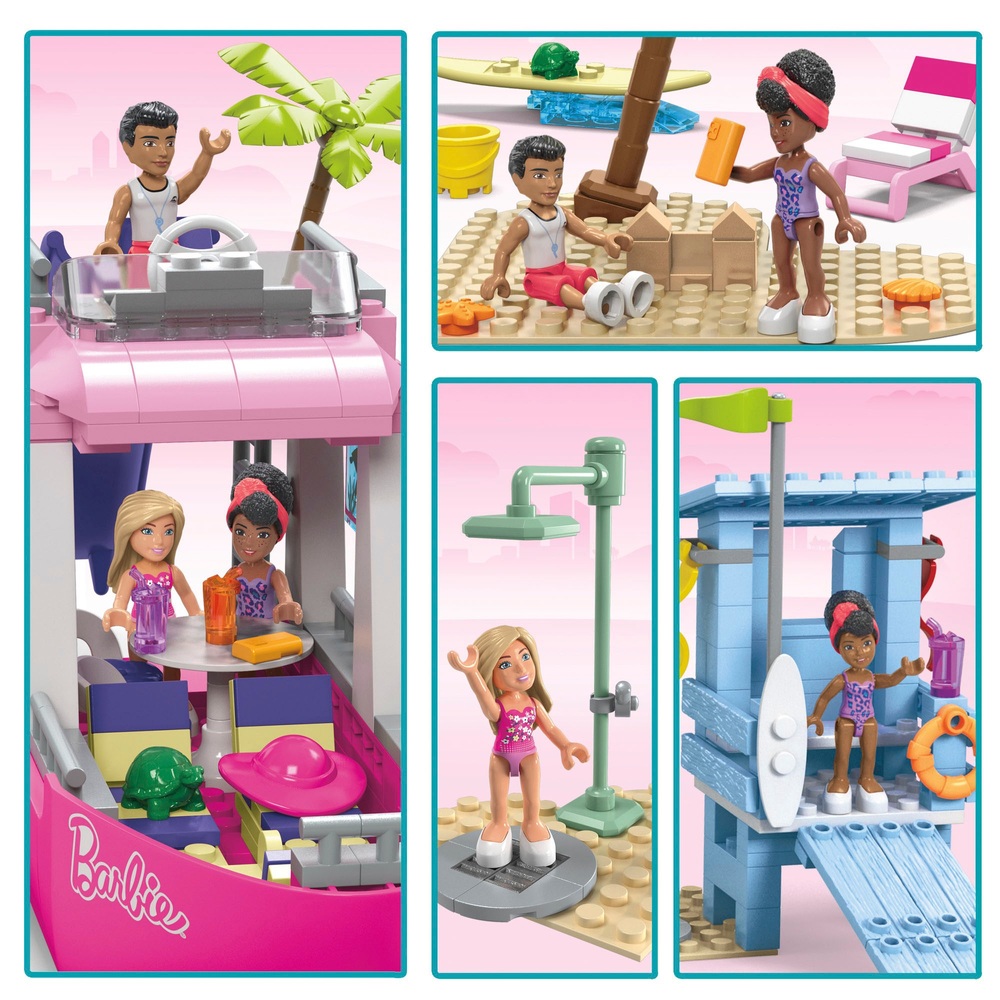 Mega Barbie Malibu Dream Boat Building Set | Smyths Toys UK