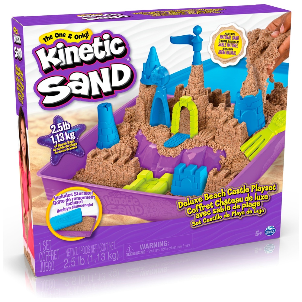 2er-Set kinetischer Sand, je 300 g, bunt, mit Sand-Formen und
